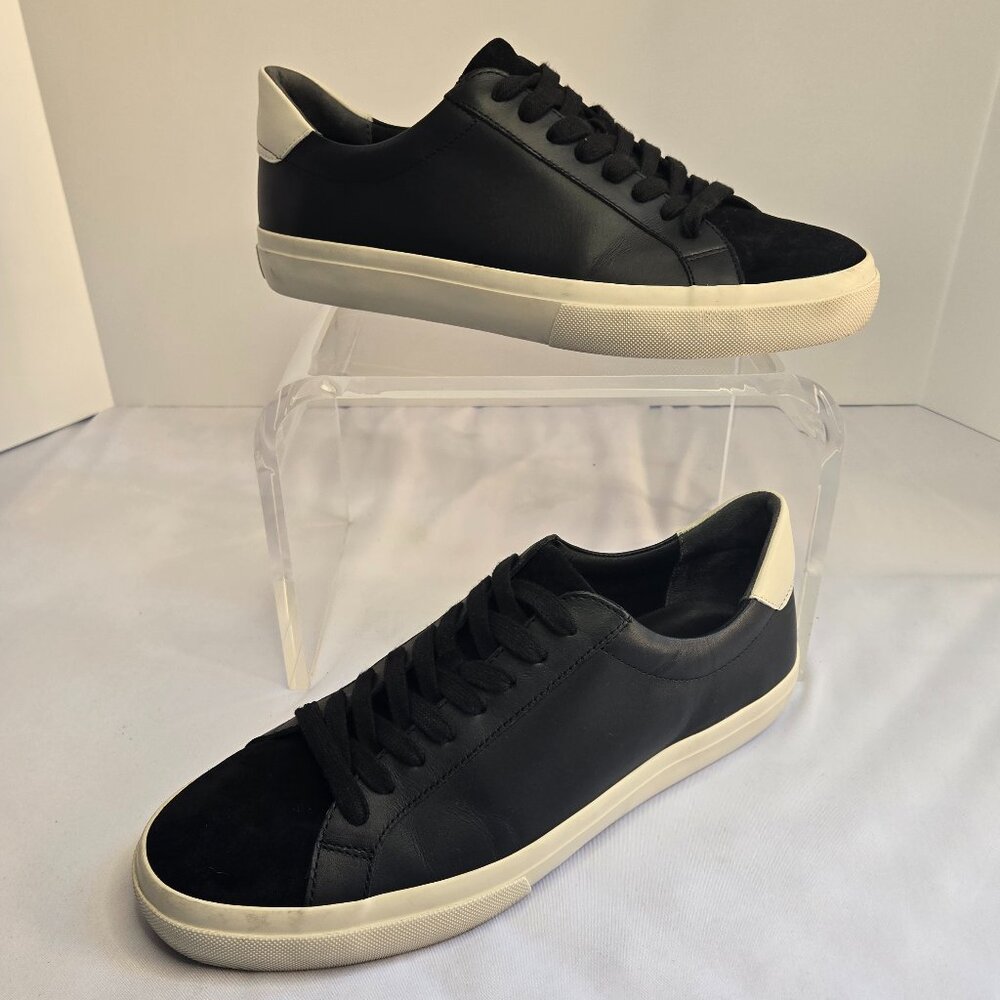 VINCE Men's Fulton Leather/Suede Low Top Lace Up Sneakers Sz 10 Black